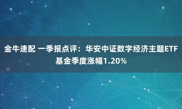 金牛速配 一季报点评：华安中证数字经济主题ETF基金季度涨幅1.20%